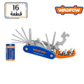 Multitool with multiple tools and WADFOW branding on a white background