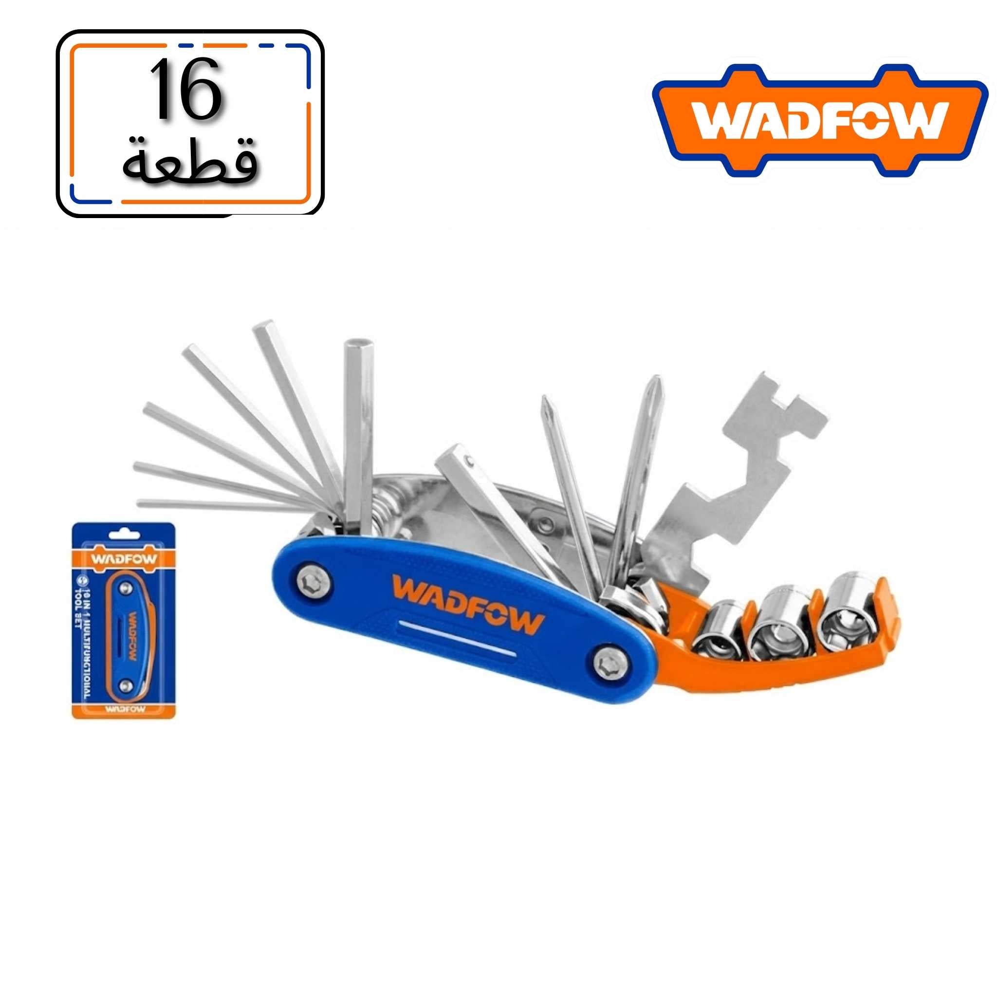 Multitool with multiple tools and WADFOW branding on a white background