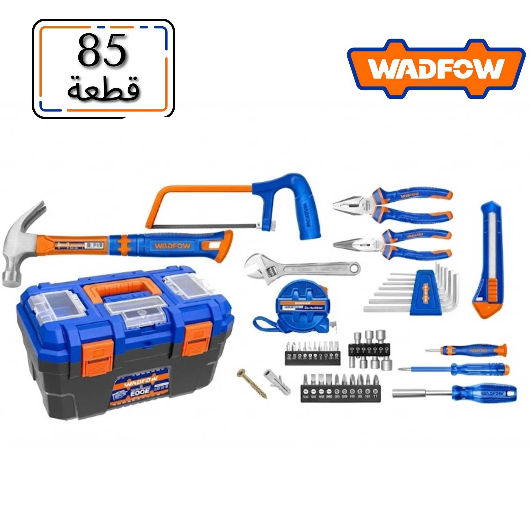 طقم أدوات متكامل يغطي احتياجات الصيانة والإصلاحات اليومية في المنزل والورشة، مناسب للهواة والمهنيين مع تنظيم عملي وسهل الحمل.